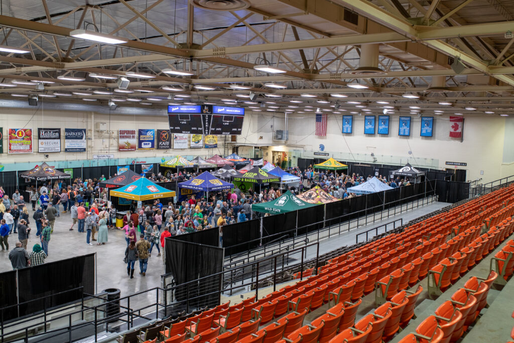 Interior of Wessman arena with event