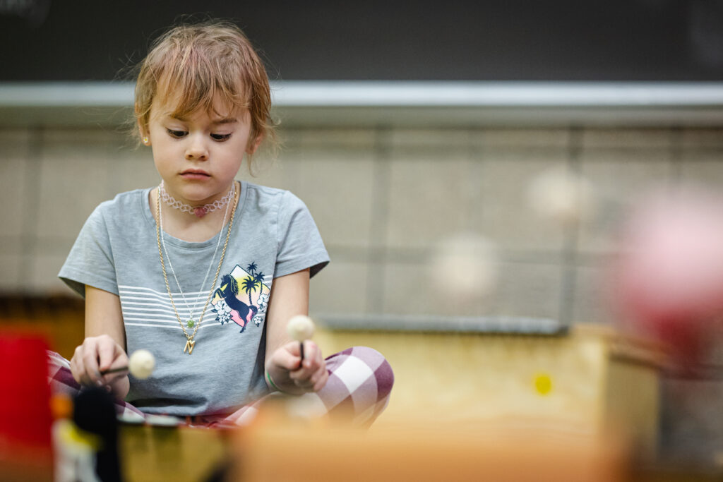 girl in music class