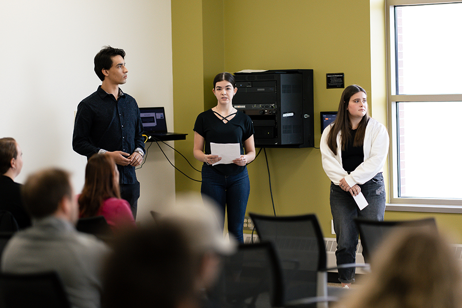 Jennifer Garland, assistant professor at the University of Wisconsin-Superior’s School of Business and Economics, pairs courses Bus 484 and Bus 477 students with local business owners to help accomplish their marketing and branding goals.