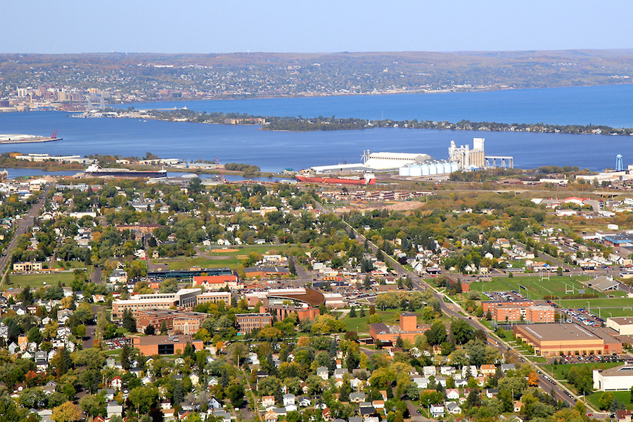 University of Wisconsin-Superior campus and surrounding area.