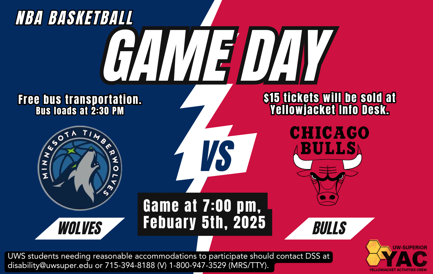 'NBA Basketball Game Day' on February 5th from 7pm