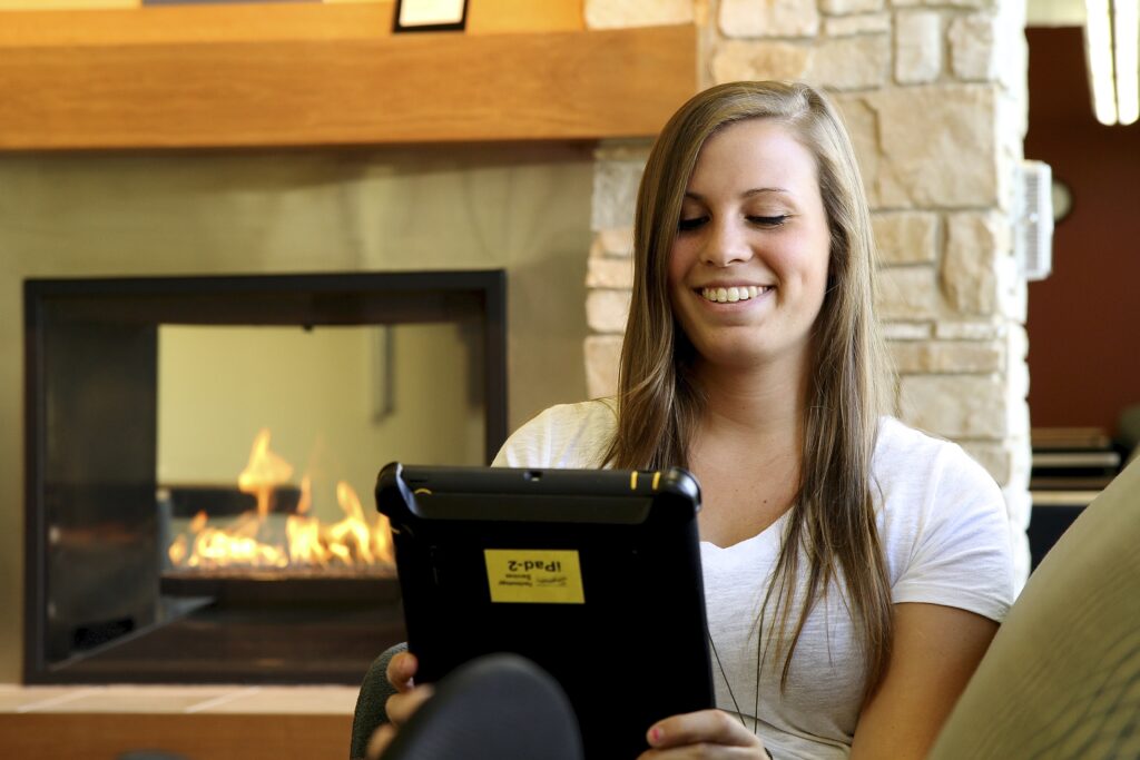 Student using iPad