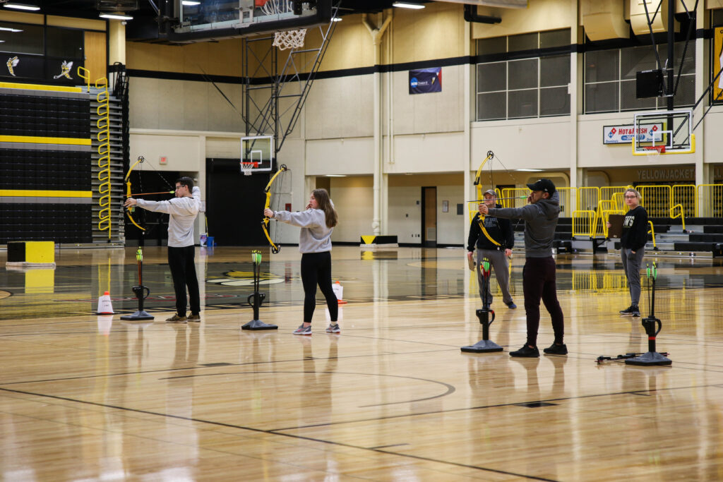 Students with archery