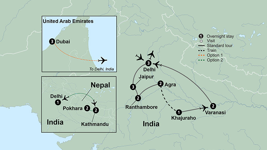India Trip Map