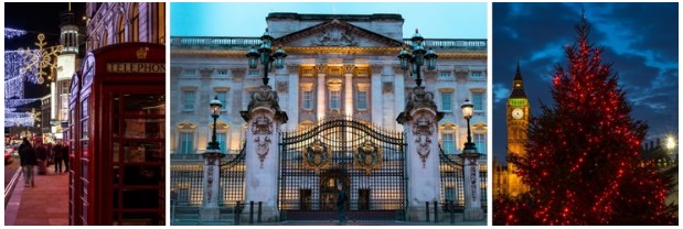 Collage of photos showing areas of London