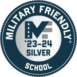 Military Friendly '23-24 Silver Medal school emblem