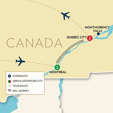 Montreal - Quebec City Trip Map