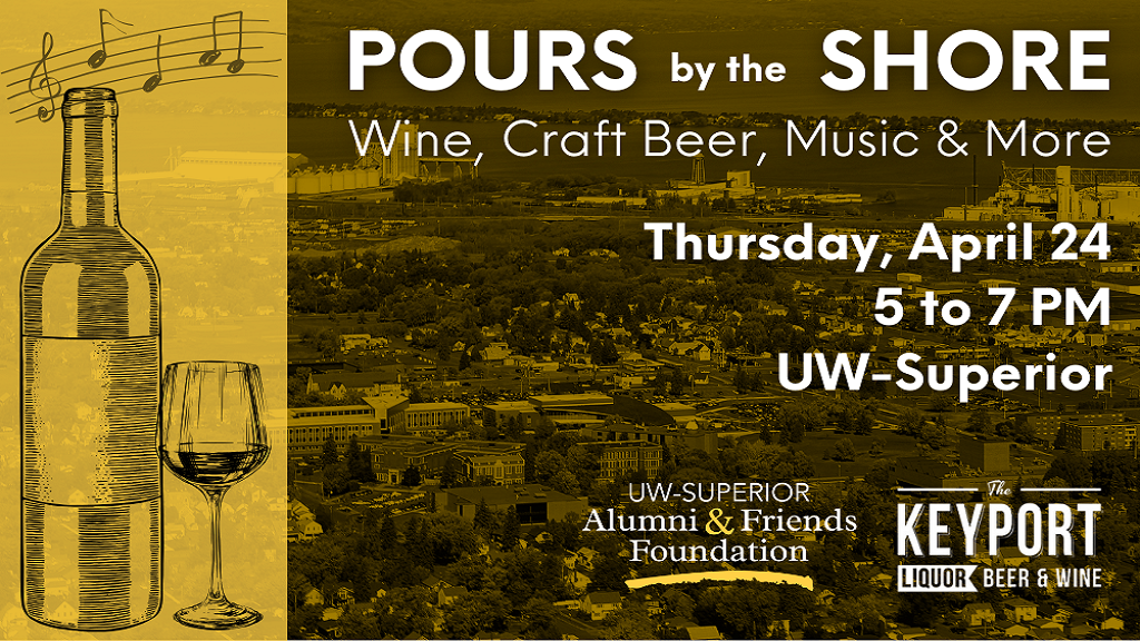 'Pours by the Shore: Wine, Craft Beer, Music & More' on April 24 from 5pm to 7pm at the Yellowjacket Union.