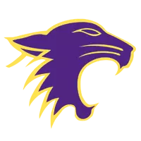 A stylized purple wildcat head logo facing right on a yellow background.