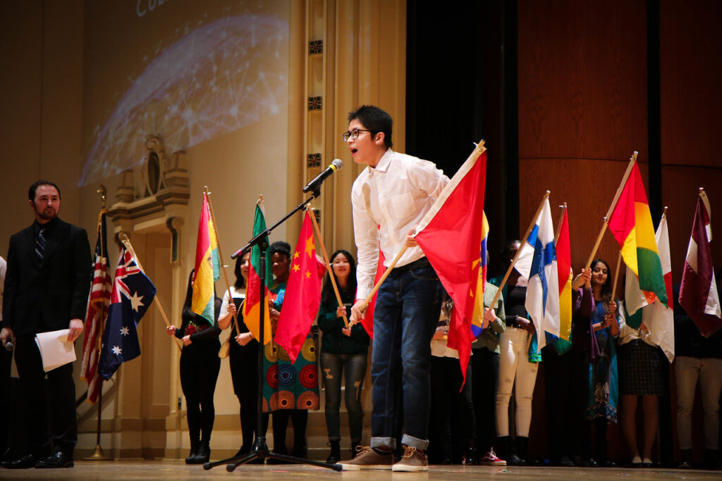 Student presenting in Thorpe Langley Auditorium