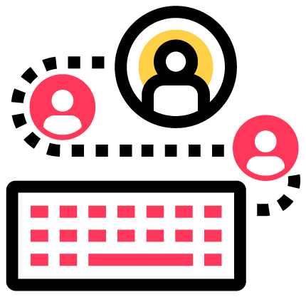 Users connected to a keyboard