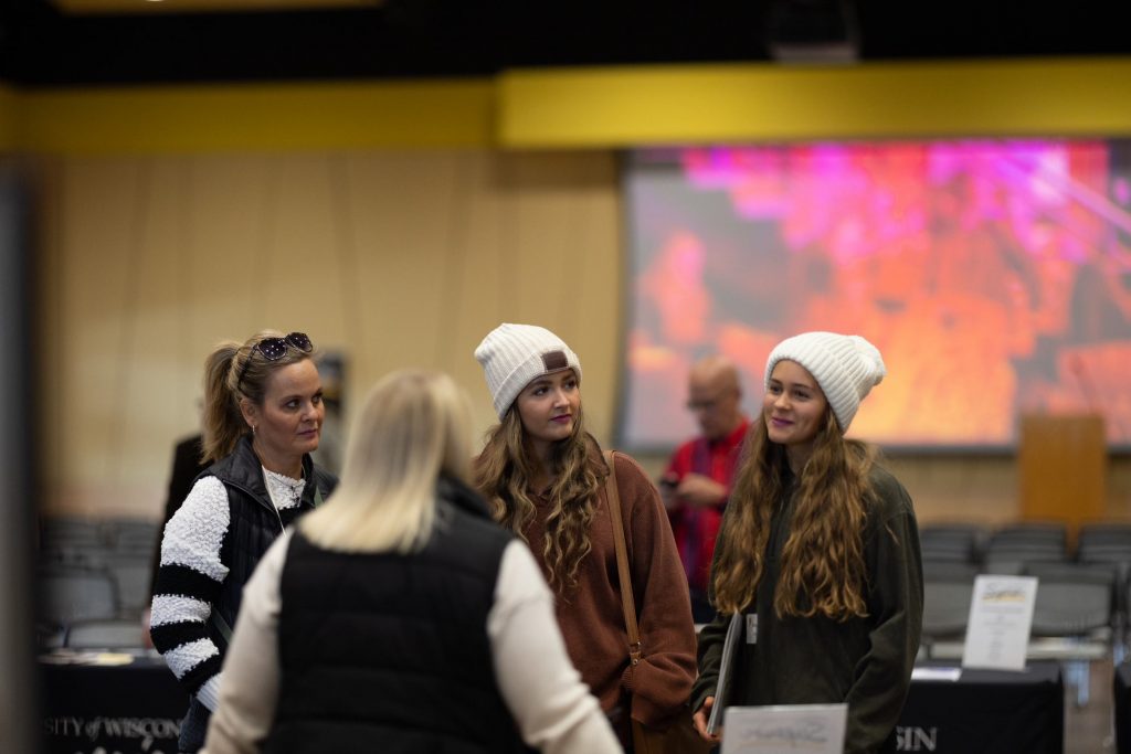 High school students visiting campus