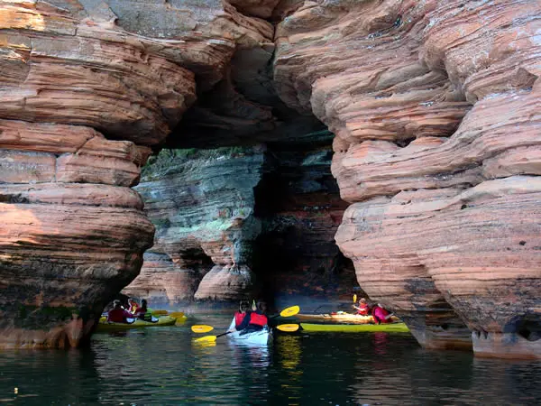 Kayaking students