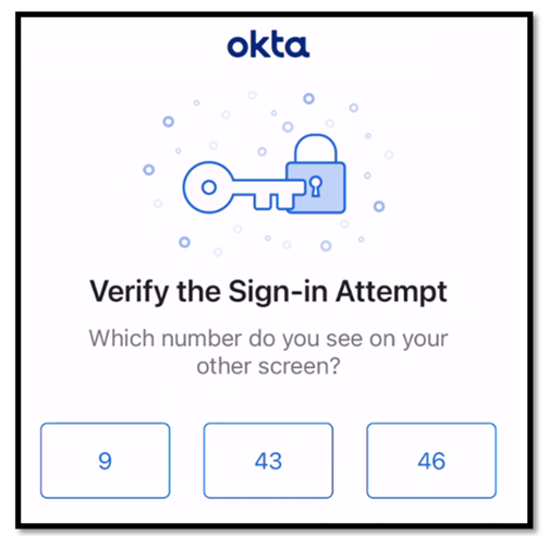 Okta sign in verification image