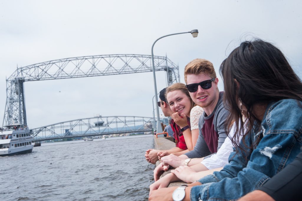 UW-Superior students hanging out in Canal Park, Duluth, Minnesota