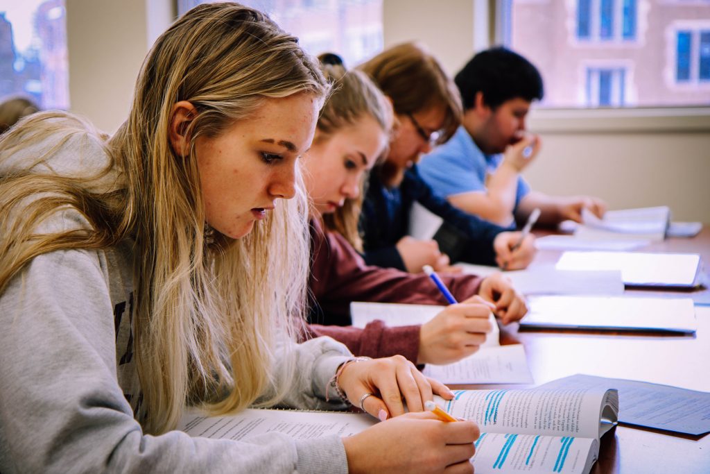 UW-S Students Taking Exam